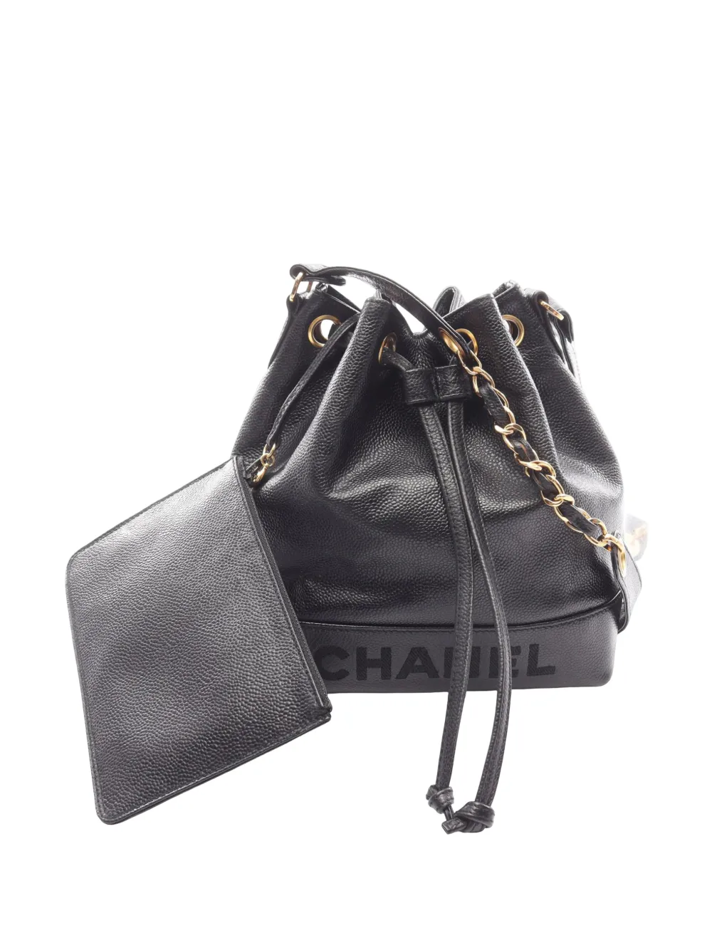 CHANEL Pre-Owned 1996-1997 Caviar CC Drawstring bucket bag - Schwarz