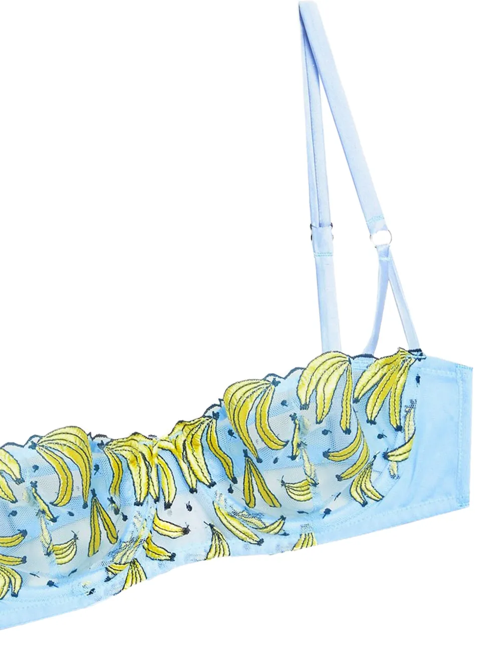 Fleur Du Mal Balconette bh met geborduurde banaan Blauw