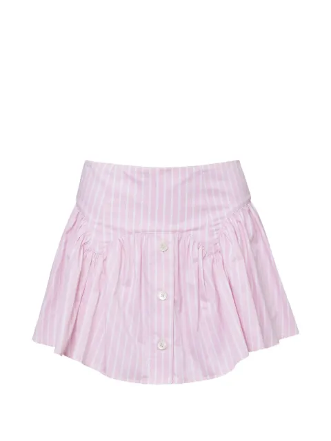 Fleur Du Mal Poplin Garter striped mini skirt