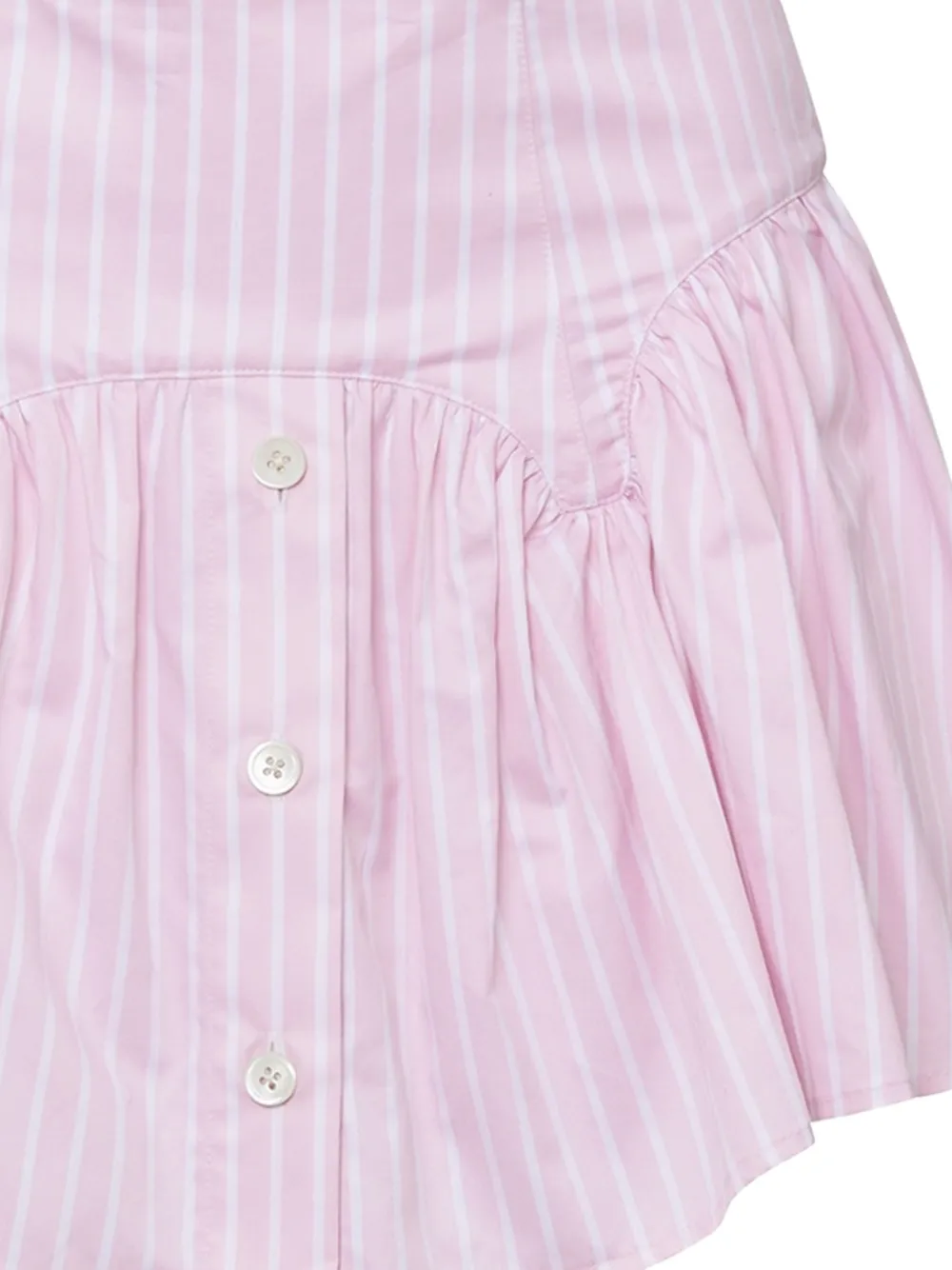 Fleur Du Mal Popeline gestreepte mini-rok Roze