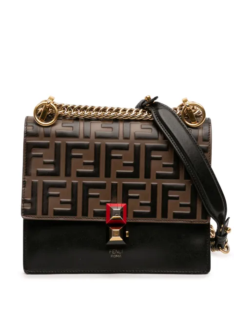 Fendi Pre-Owned 2000-2010 Small Zucca Embossed Leather Kan I crossbody bag