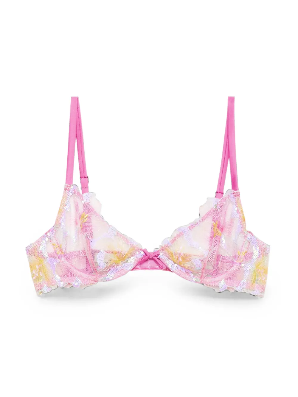 Fleur Du Mal Hibiscus bh verfraaid met pailletten Roze