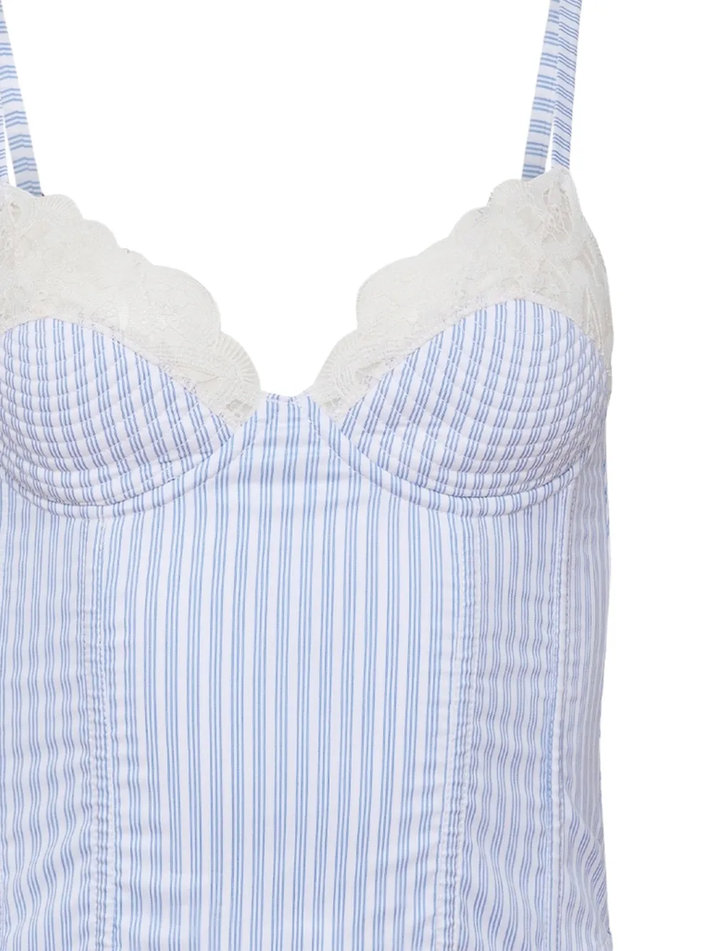 Fleur Du Mal East Hampton bustier met kanten afwerking Wit