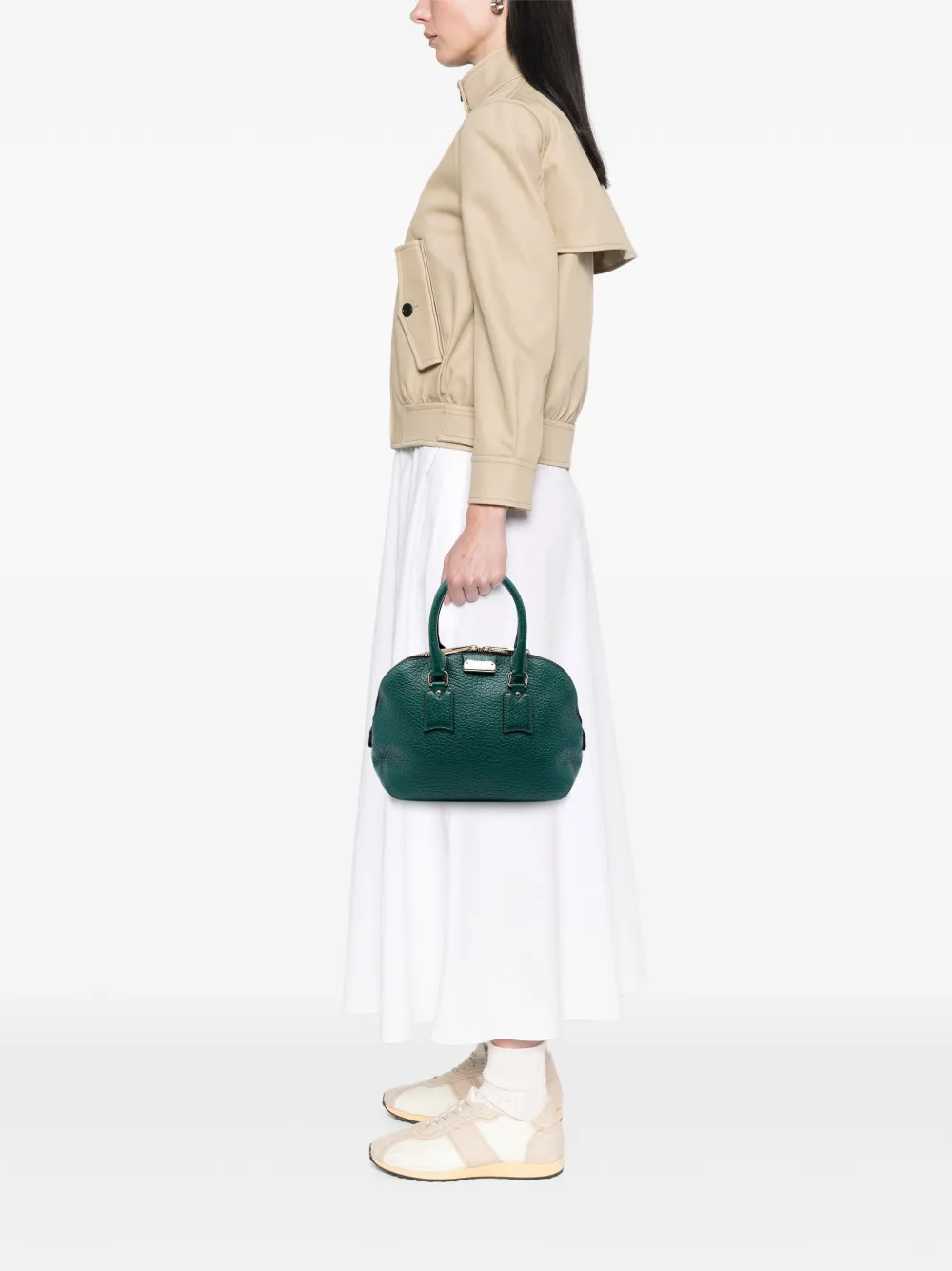  Burberry Pre-owned Borsa A Tracolla Heritage Orchard Piccola In Pelle Di Vitello Pieno Fiore 2000-2017 - Verde 
