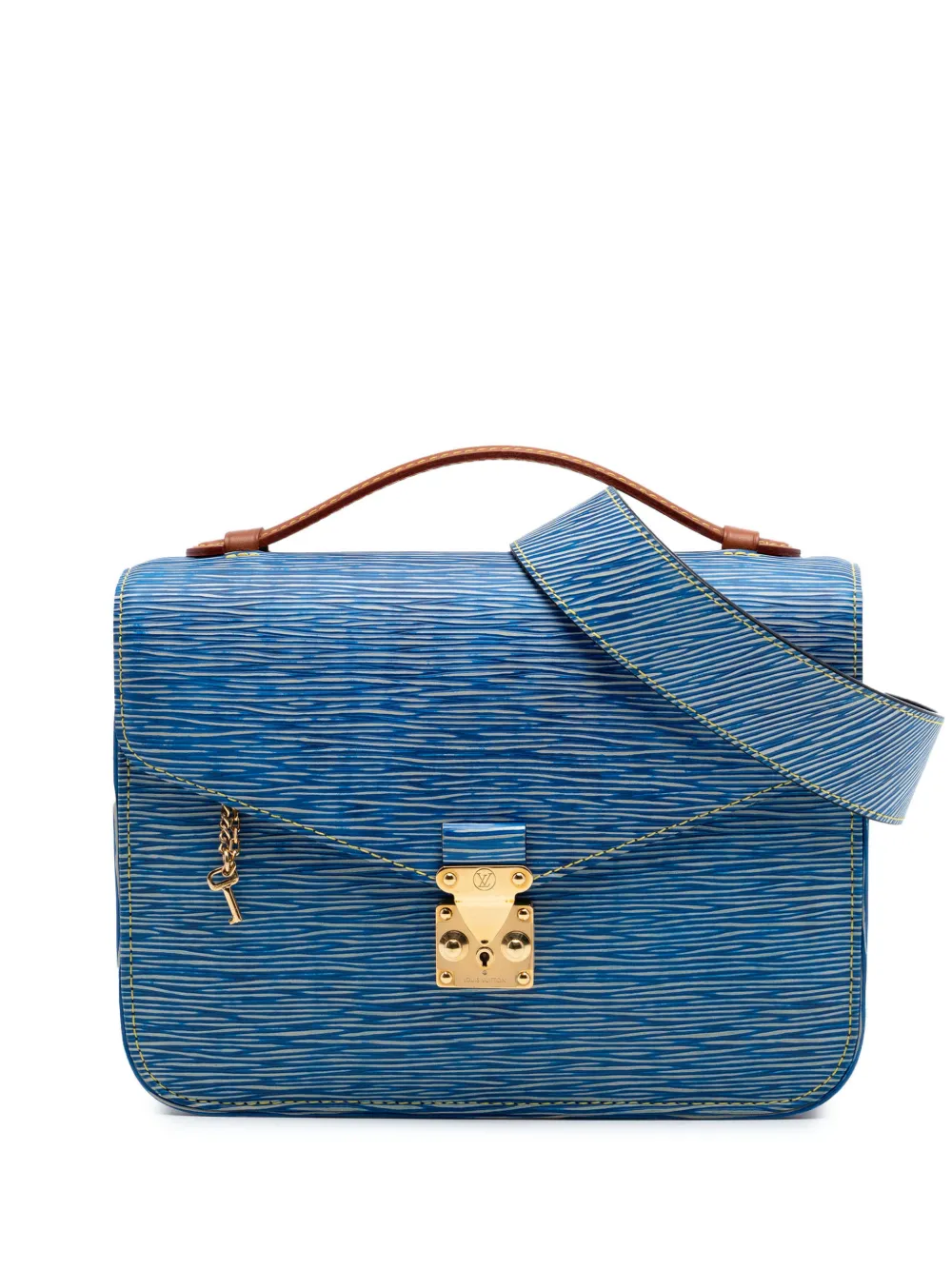 Louis Vuitton Pre-Owned 2017 Epi Denim and Reverse Monogram Pochette Metis satchel - Blu