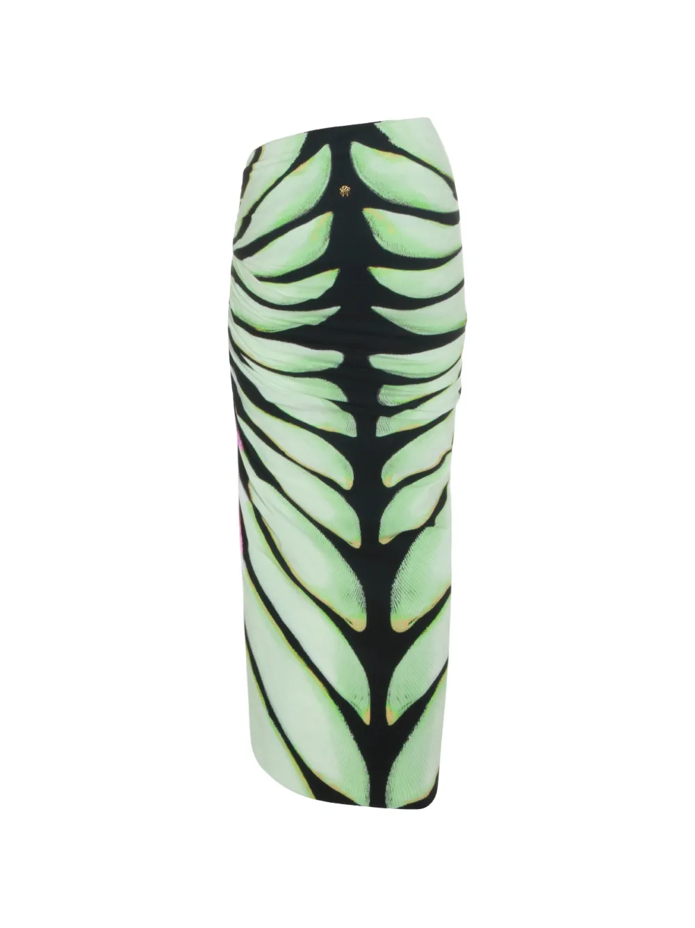 Roberto Cavalli Ray Of Sea wikkelrok met vlinderprint en geknoopt detail Groen