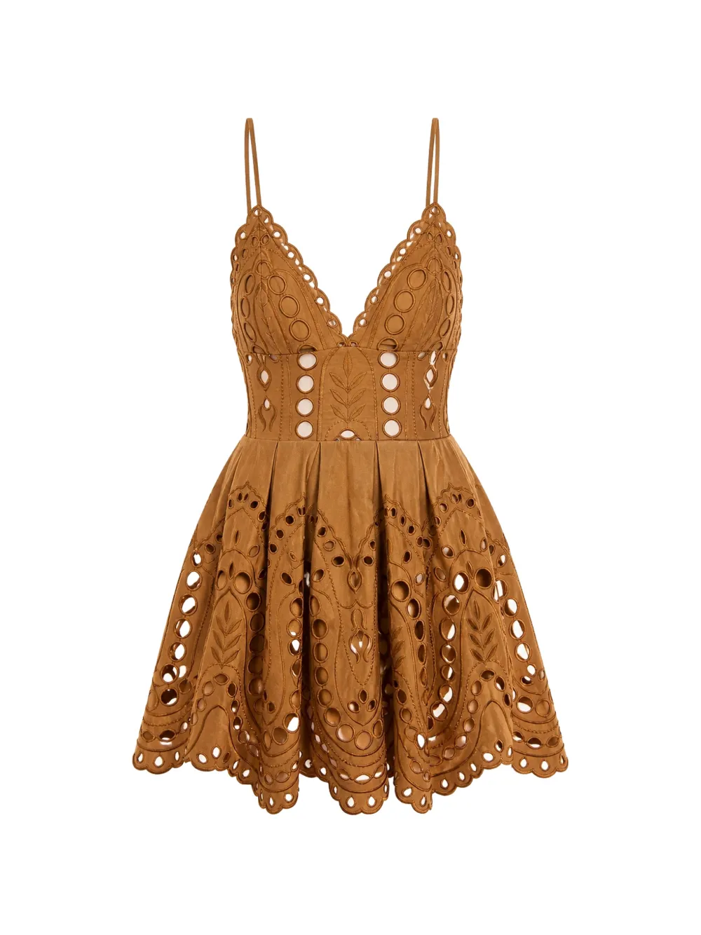 Charo Ruiz Ibiza Nix broderie-anglaise mini dress - Marrone