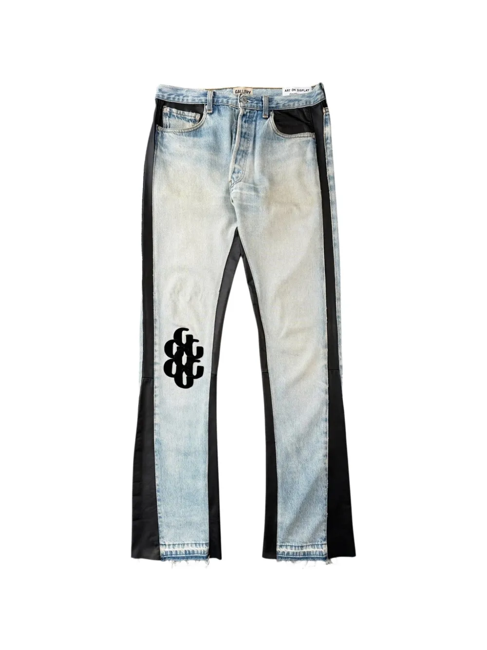 GALLERY DEPT. Schlagjeans mit Ledereinsätzen - Blau