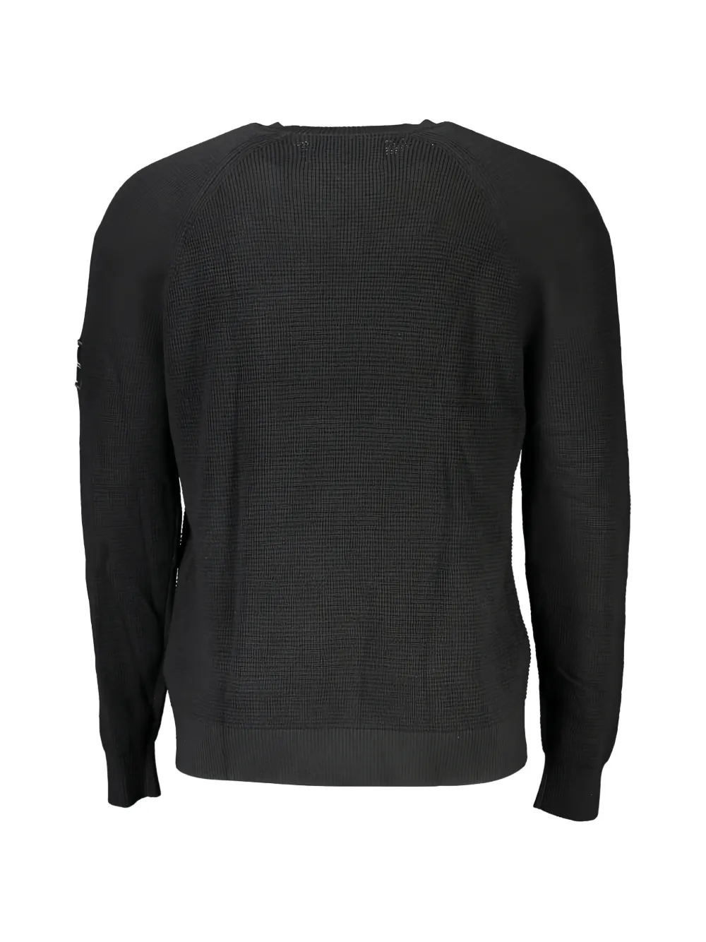 Calvin Klein Wafelgebreide trui met logopatch Zwart