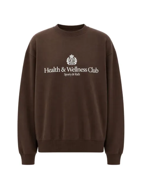 Sporty & Rich H&W crest-print crew-neck sweatshirt