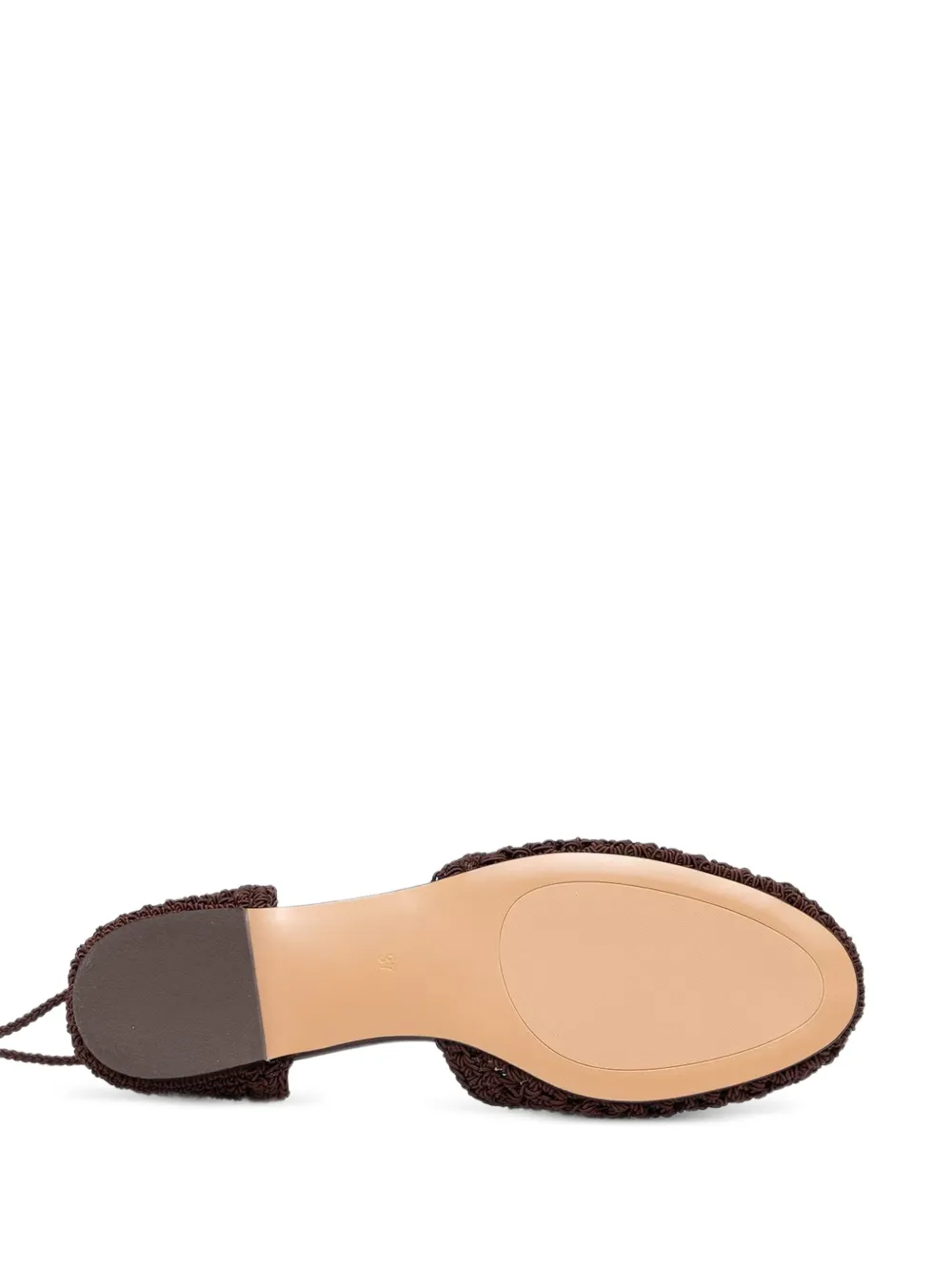 TWINSET crochet-knit lace-up flat pumps Bruin