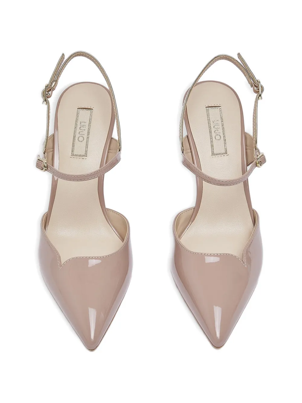 LIU JO patent-finish slingback pumps Roze