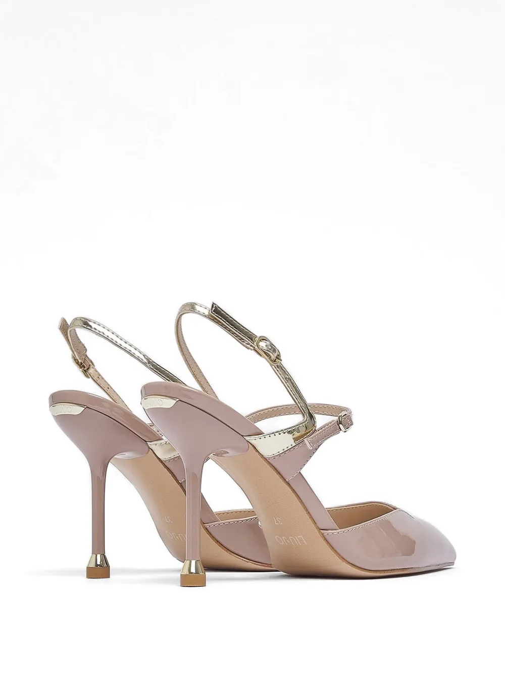 LIU JO patent-finish slingback pumps Roze