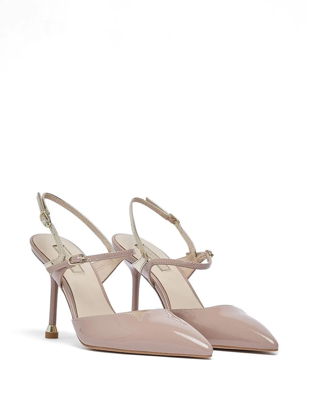 LIU JO patent-finish slingback pumps Roze
