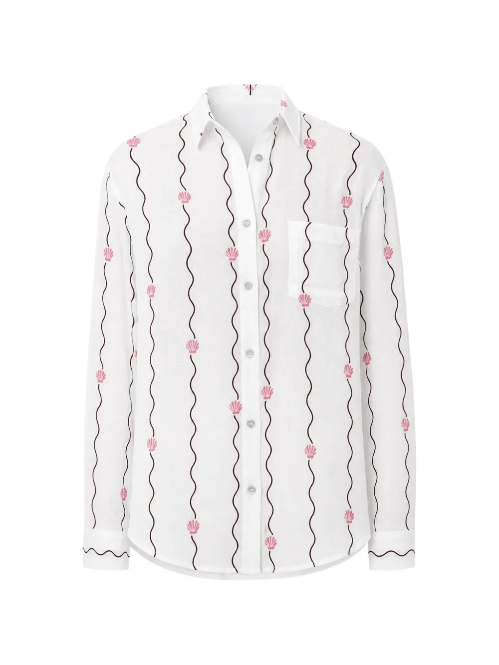 Rails Charli striped seashells shirt - Bianco