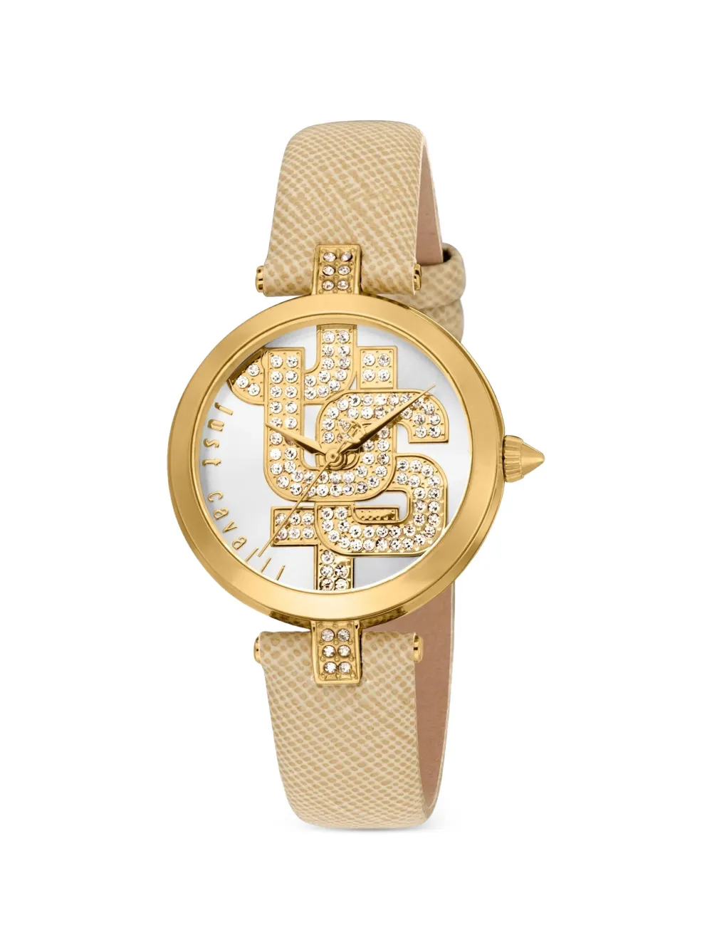 Just Cavalli Maiuscola crystal-embellished 32mm watch - Argento