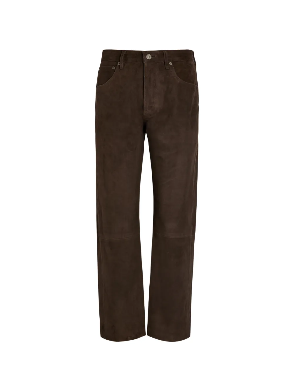 Citizens of Humanity suede straight-leg trousers - Marrone