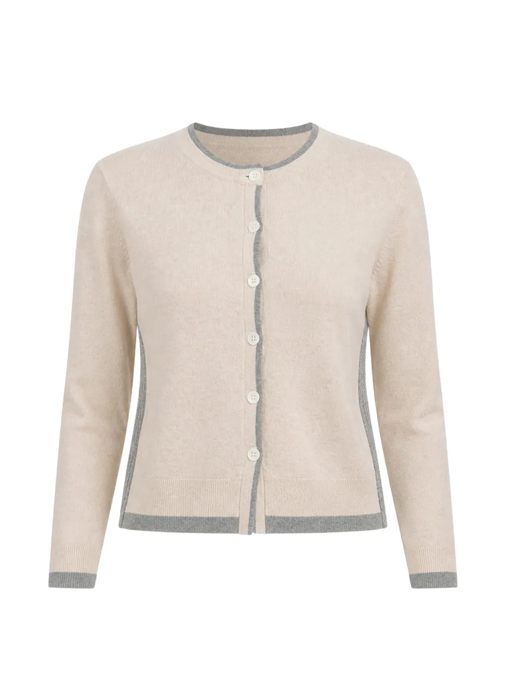 CUDDLEUP layered-effect contrast-trim cardigan - Neutrals