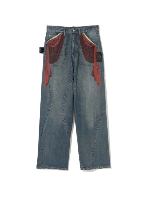 Undercover curtain-print wide-leg jeans