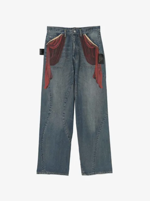 Undercover Jeans a gamba ampia con stampa