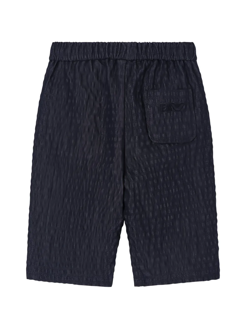 Emporio Armani Kids Shorts met geborduurd logo en seersucker-effect Blauw