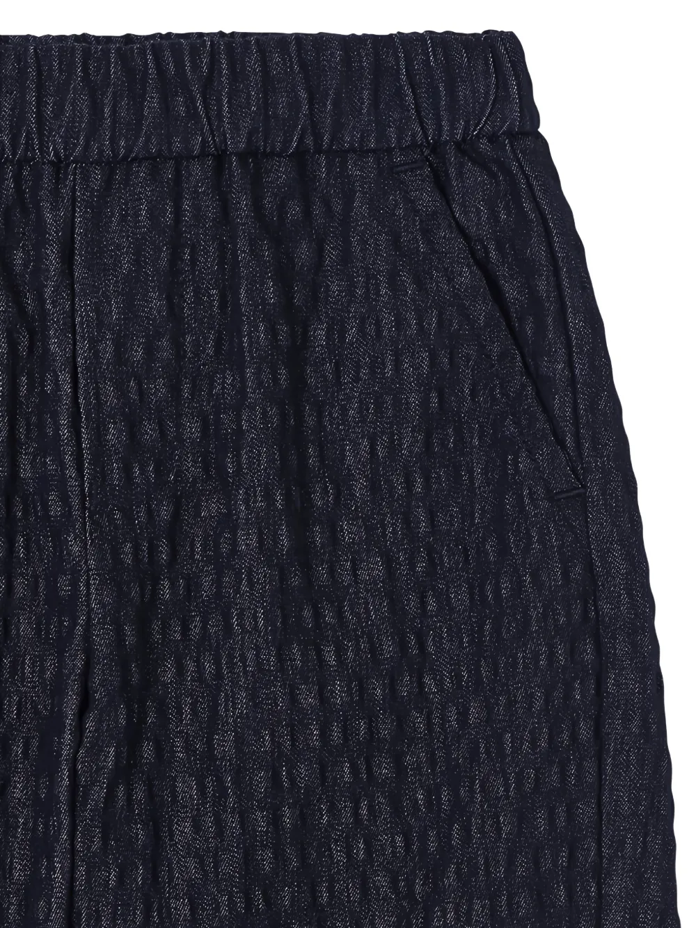 Emporio Armani Kids Shorts met geborduurd logo en seersucker-effect Blauw