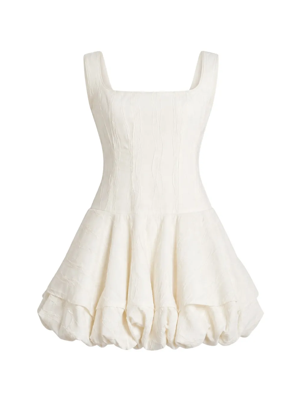 Simkhai crinkled-effect bubble-hem mini dress - Bianco