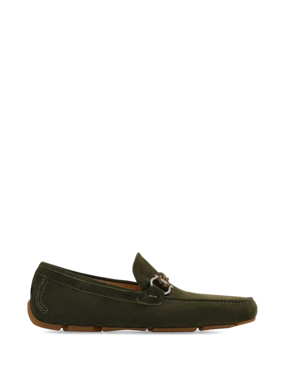 Ferragamo Gancini woven-strap loafers - Verde
