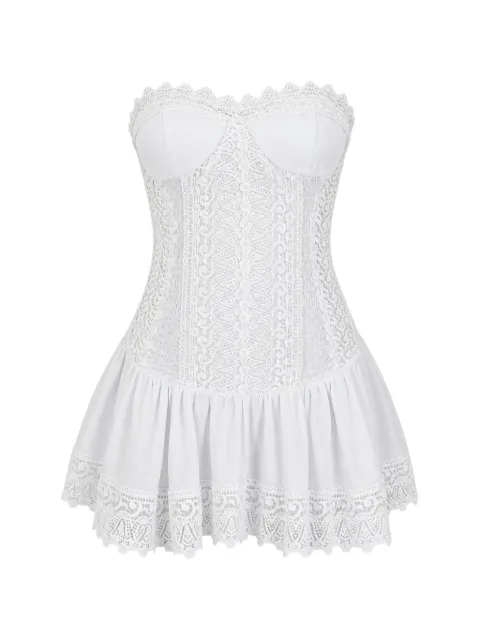 Charo Ruiz Ibiza Julisse lace-trim smocked mini dress