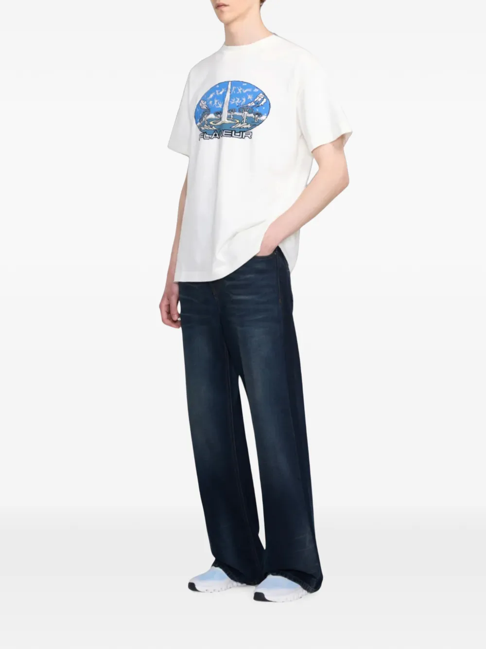 FLÂNEUR Euphoric knitted T-shirt Wit