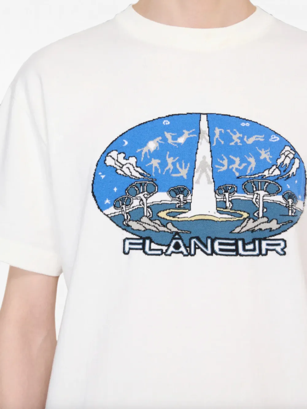 FLÂNEUR Euphoric knitted T-shirt Wit