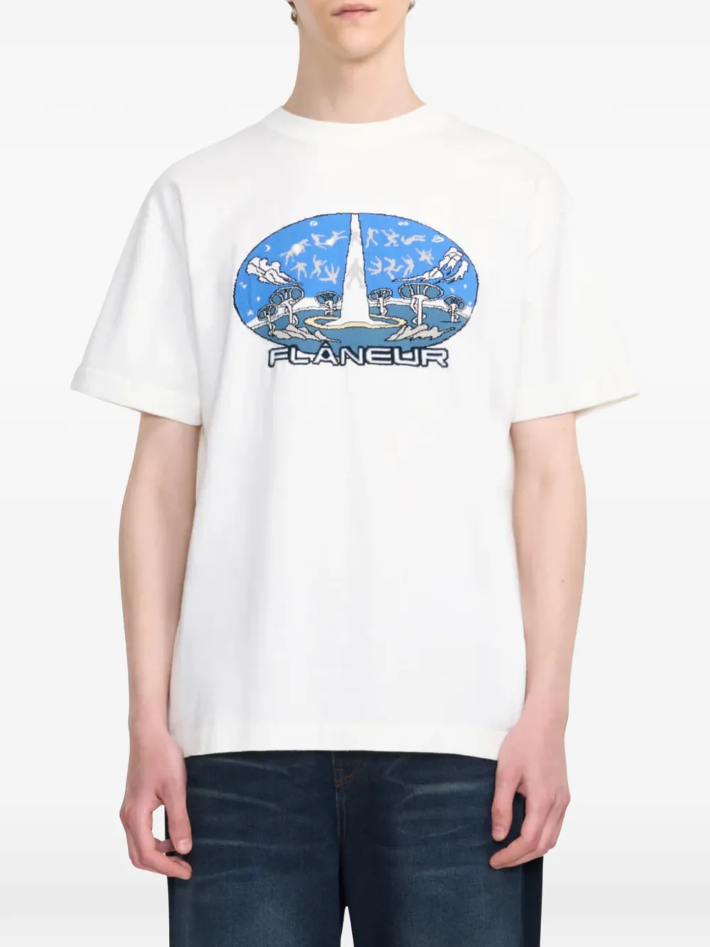 FLÂNEUR Euphoric knitted T-shirt Wit