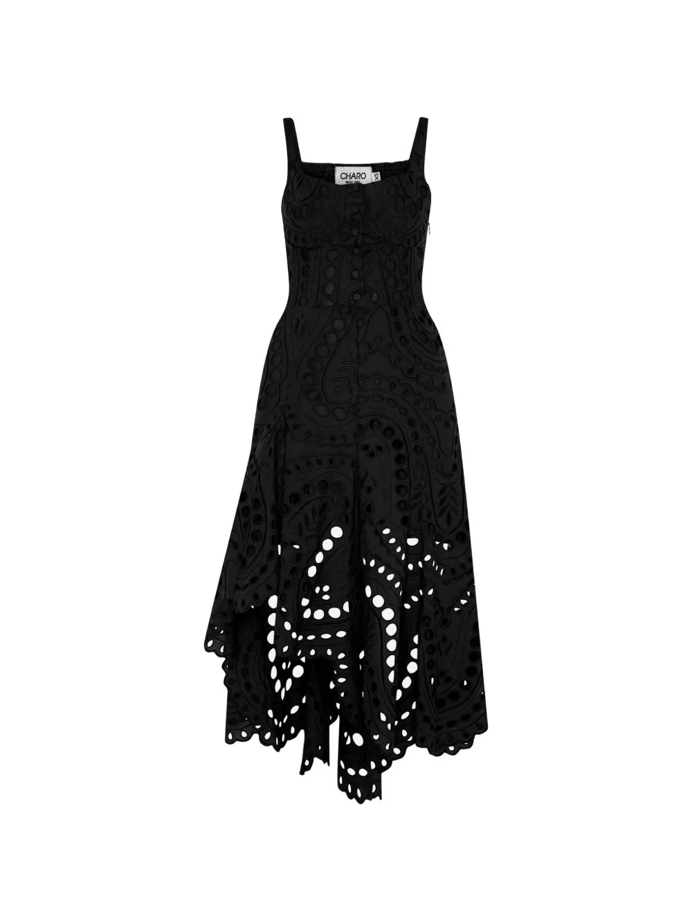 Charo Ruiz Ibiza Ayla broderie-anglaise asymmetric dress - Nero