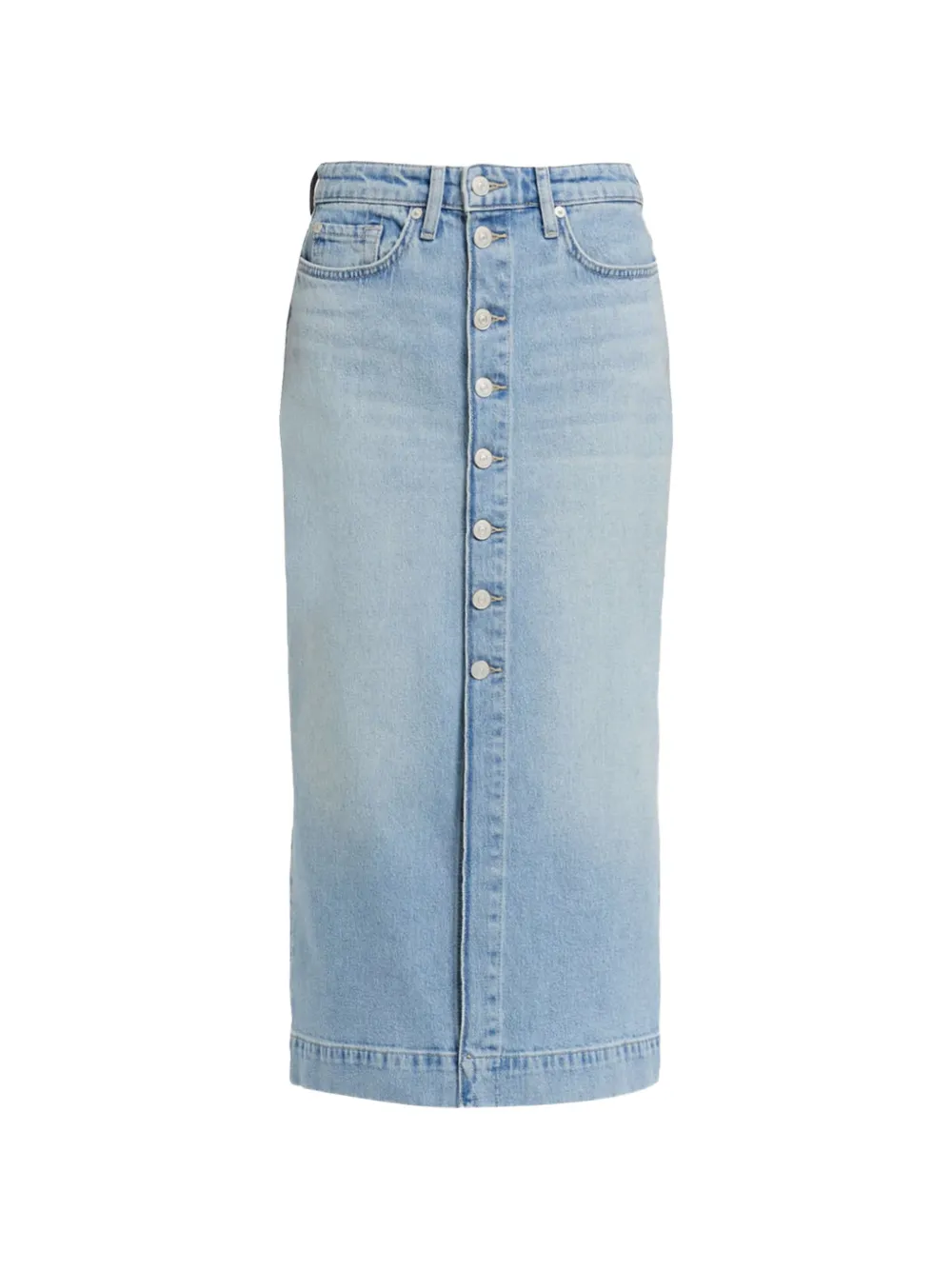 7 For All Mankind buttoned cotton midi skirt - Blu