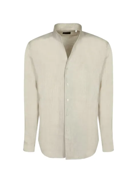 Xacus mandarin-collar linen shirt