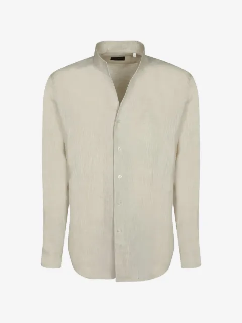 Xacus mandarin-collar linen shirt