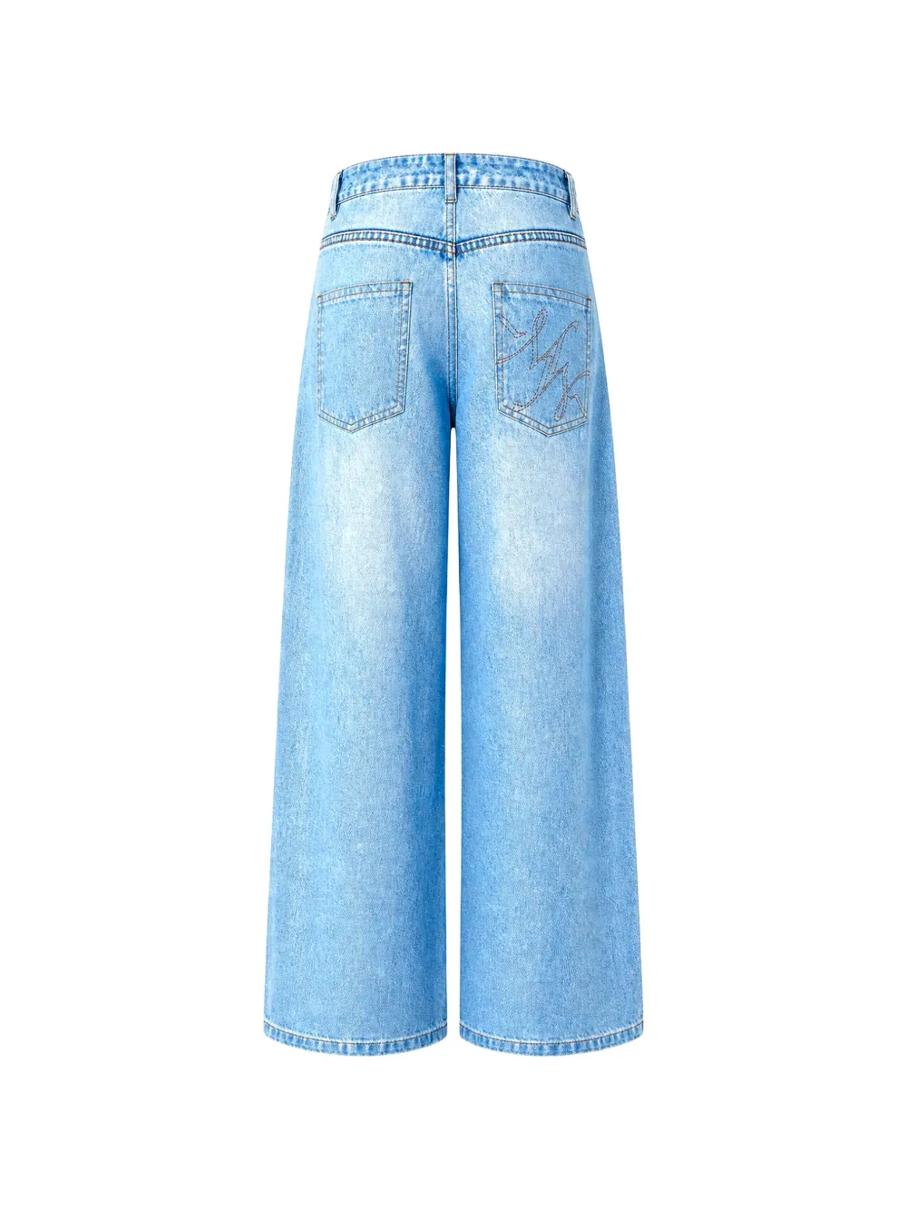 Metalwood Studio Jeans met wijde pijpen en vervaagd effect Blauw