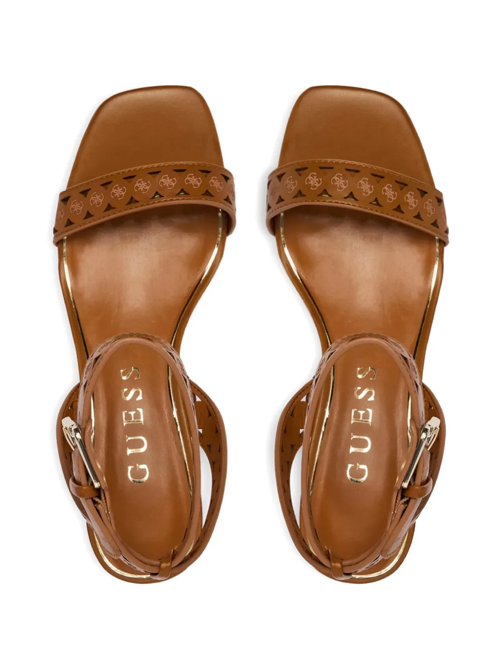 GUESS USA Gastine sandalen met logo-reliëf Bruin