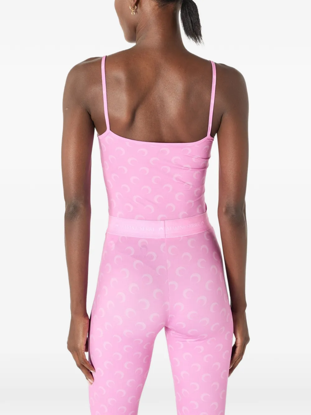 Marine Serre Jersey top met Moon-print en bandjes Roze