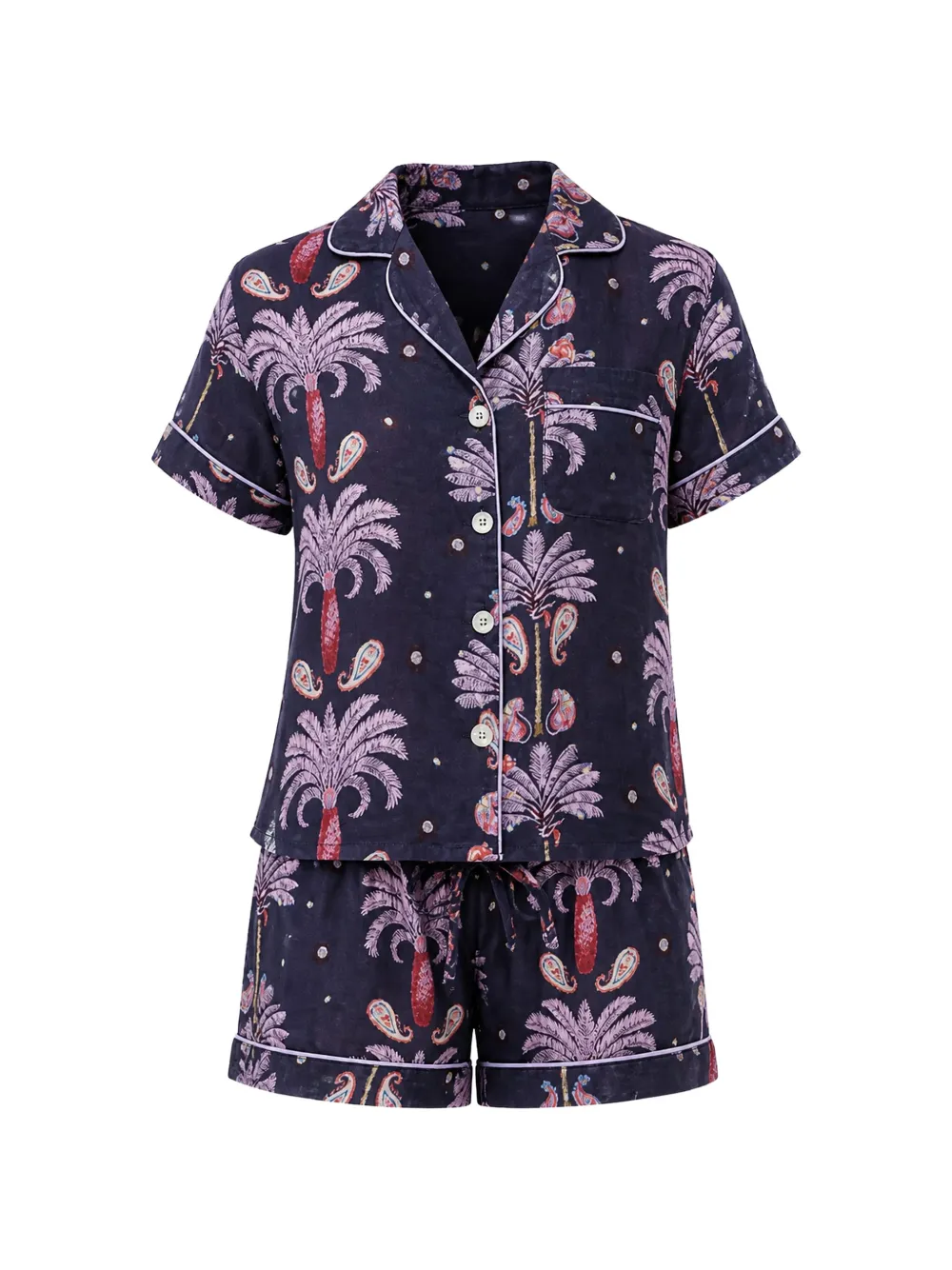 THE LAZY POET Nina Riviera palm-print pajama set - Braun