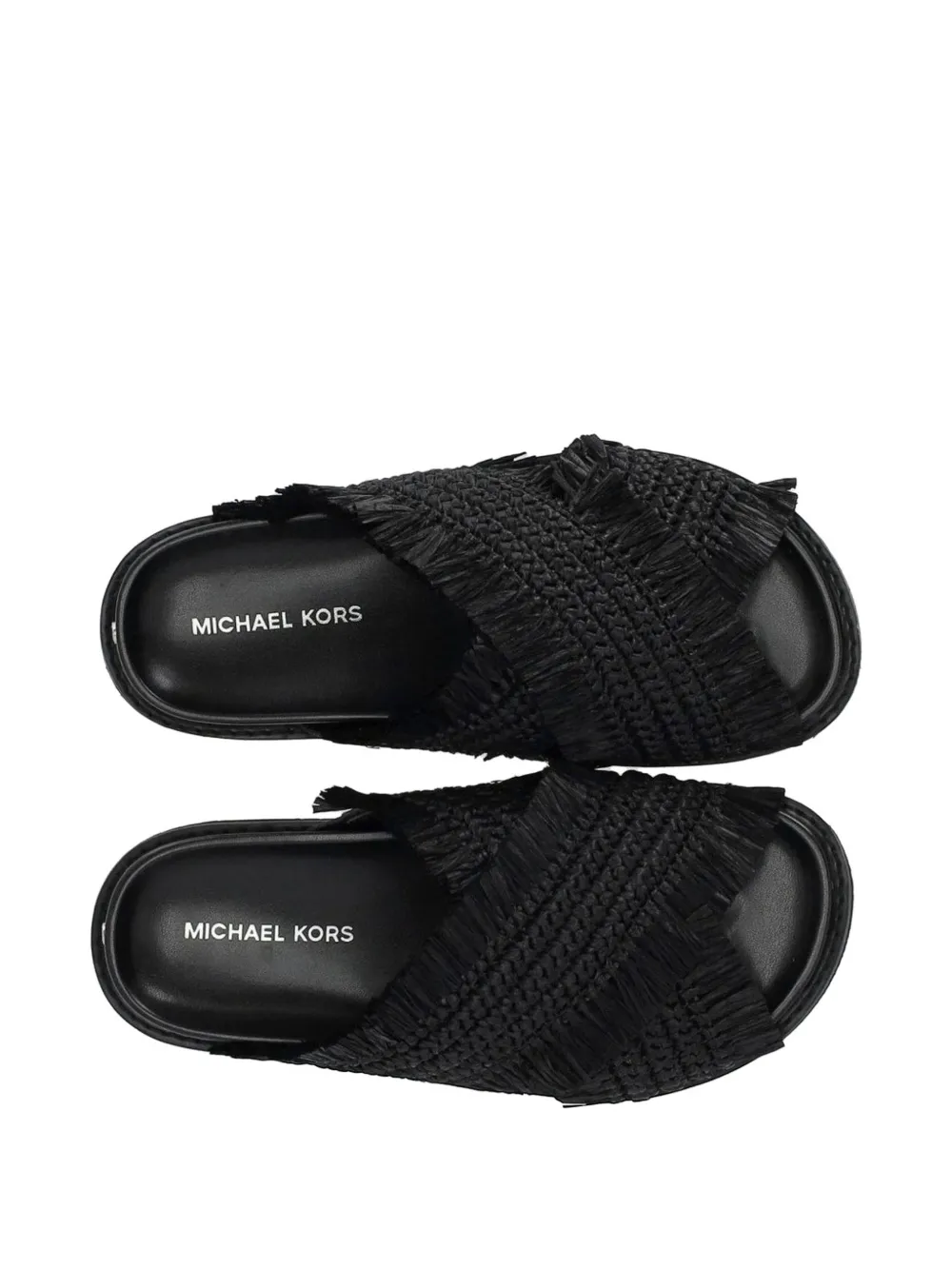 Michael Kors Peyton geweven sandalen met franje Zwart