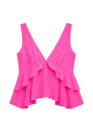 Rick Owens raw-cut Asymmetric Tank Top | Pink | FARFETCH