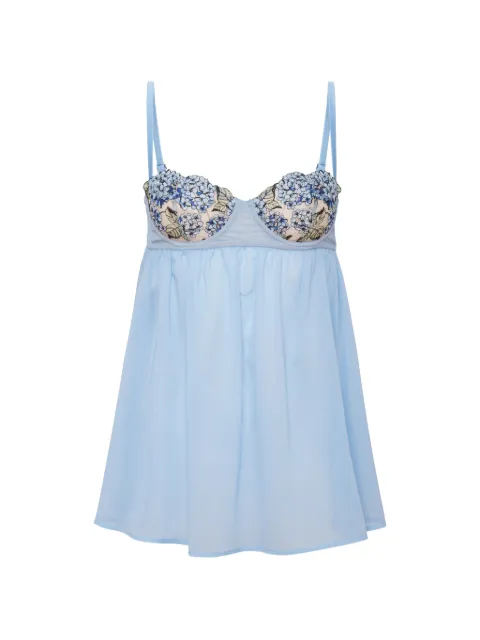 Fleur Du Mal Hydrangea floral-embroidered babydoll
