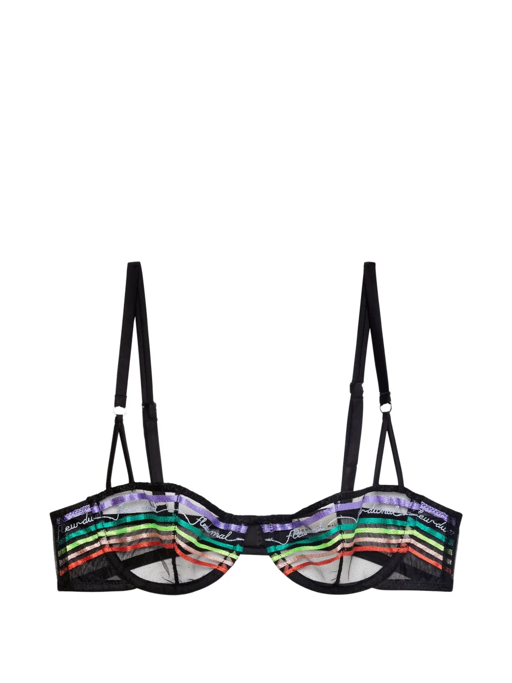Fleur Du Mal Taste Le Rainbow balconette bra - Schwarz