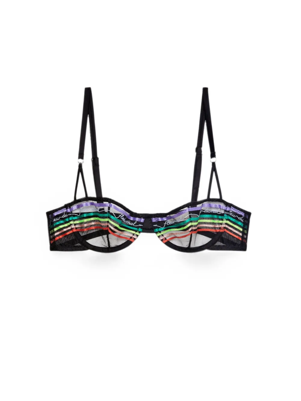 Fleur Du Mal Taste Le Rainbow balconette bh Zwart
