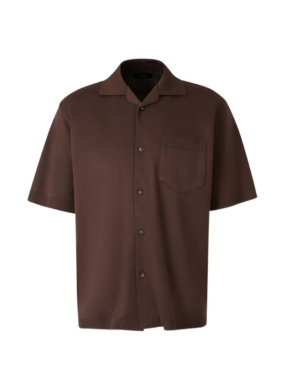 Herno short-sleeve chest-pocket shirt - Marrone