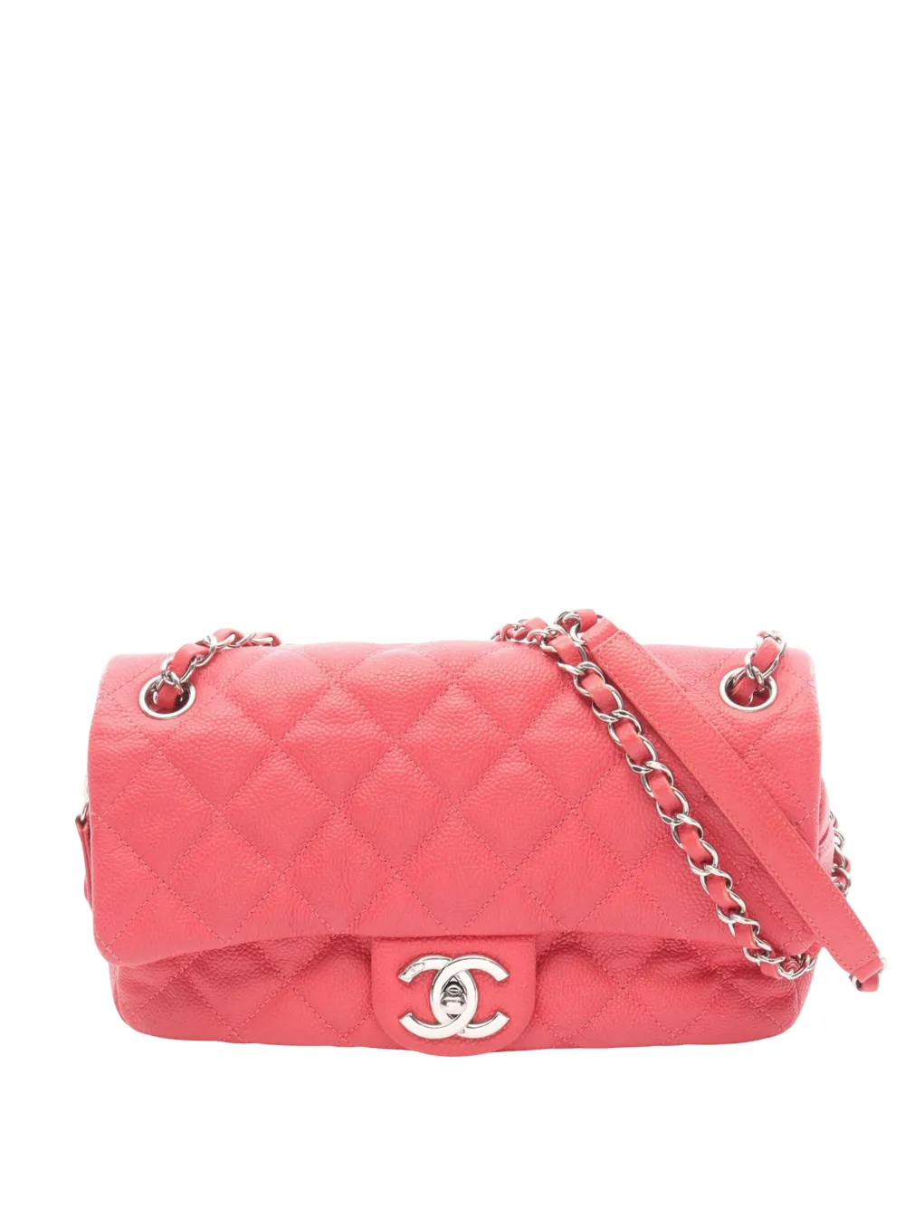CHANEL Pre-Owned 2014-2015 Medium Quilted Caviar Easy Flap shoulder bag - Rosa