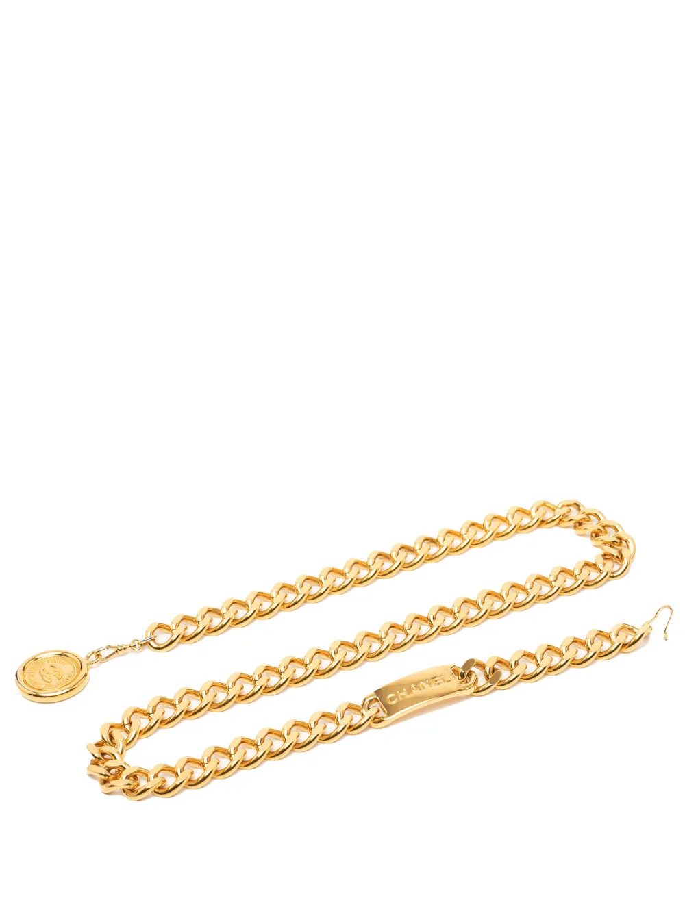 CHANEL Pre-Owned 1980-1990 Gold Plated CC Medallion Chain Link belt - Oro