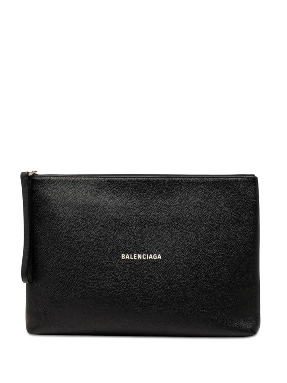 Balenciaga Pre-Owned 2020 Grained Calfskin Logo Cash Pouch clutch bag - Nero