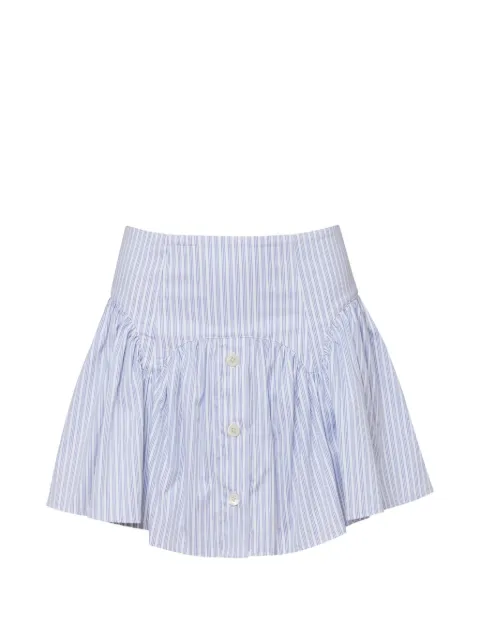Fleur Du Mal Poplin Garter striped mini skirt